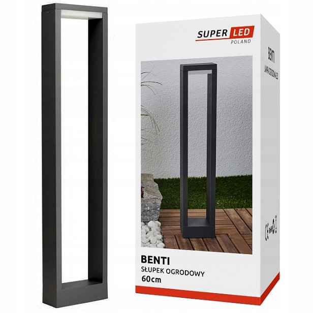 Led zahradní lampa 10W stojící Zahradní sloupek 60 cm Premium černá