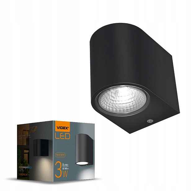 Videx Led architektonická lampa 3W 2700K IP54 černá 4820246480857