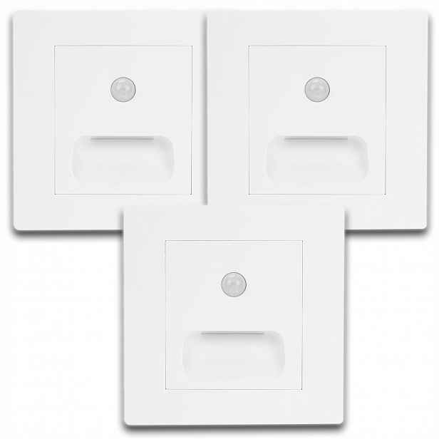 3X Led Schodišťové Svítidlo Se Snímačem Pohybu Lampy Na Schody 230V