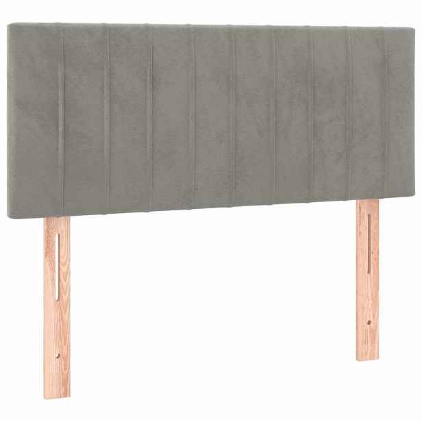 vidaXL Čelo postele světle šedé 100 x 5 x 78/88 cm samet
