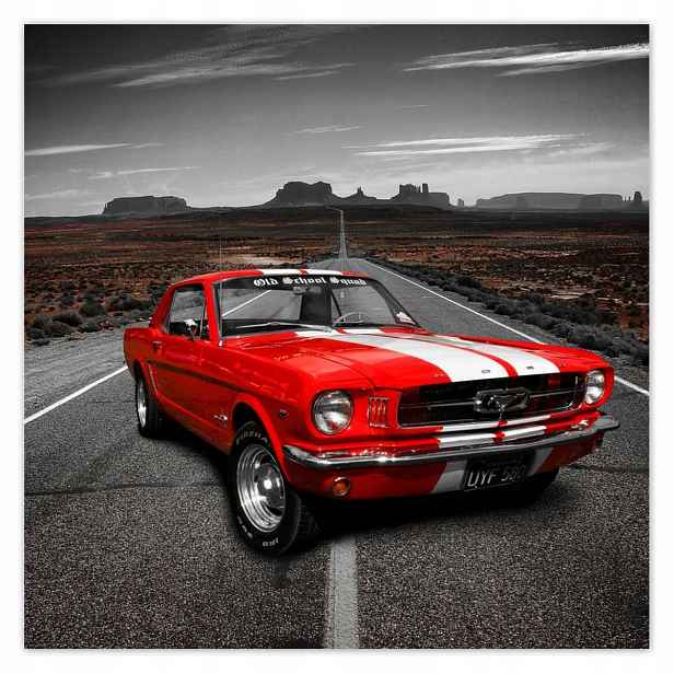 Plakáty 140x140 Červený Ford Mustang