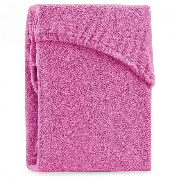 Fuchsiové elastické prostěradlo na dvoulůžko AmeliaHome Ruby Fuchsia, 220-240 x 220 cm