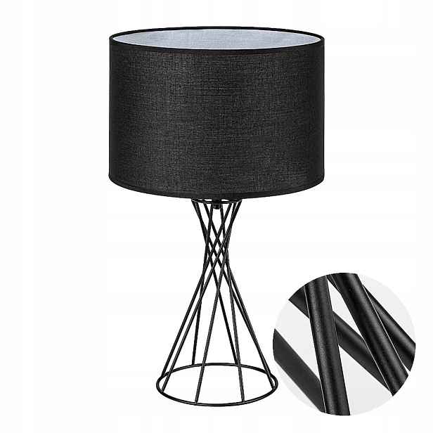 Stolní lampa Noční Černá Kov E27 Moderní obývací pokoj Rabalux