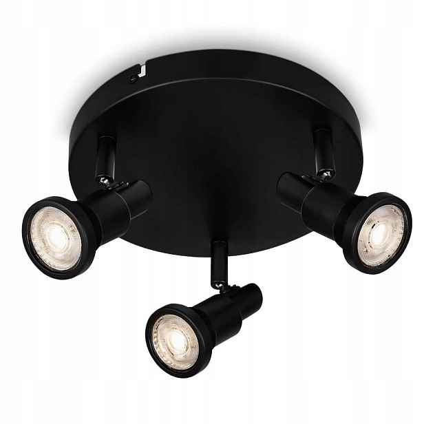 stropní svítidlo Led do koupelny IP44 3x4,8W Černá Teplá barva Kuchyně Obývací pokoj