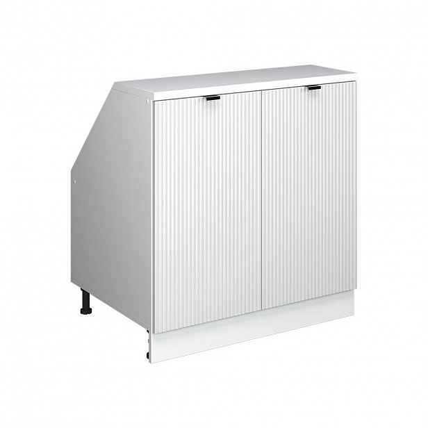 Vicco ŠIKMÁ SKŘÍŇ Rion Bílé zvlnění 80 x 81.6 cm se 2 dveřmi, korpus skříně hloubka 60 cm