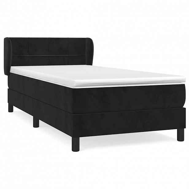 vidaXL Box spring postel s matrací černá 80 x 200 cm samet