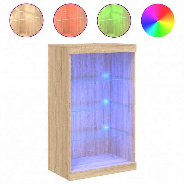 vidaXL Příborník s LED osvětlením dub sonoma 60,5 x 37 x 100 cm