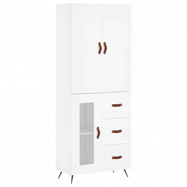 vidaXL Skříň highboard bílá 69,5 x 34 x 180 cm kompozitní dřevo