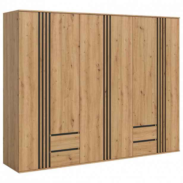Livetastic ŠATNÍ SKŘÍŇ S OTOČNÝMI DVEŘMI, antracitová, dub artisan, 240/192/56 cm