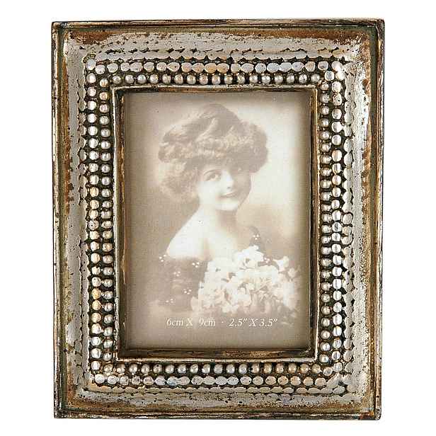 Stříbrný antik fotorámeček Antique - 10*13 cm / 6*9 cm Clayre & Eef