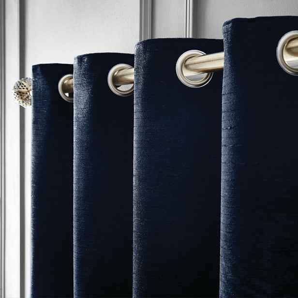 Tmavě modré termo závěsy v sadě 2 ks z žinylky 168x229 cm Selene Luxury Chenille – Hyperion