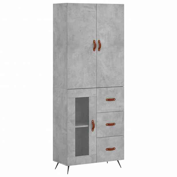 vidaXL Skříň highboard betonově šedá 69,5x34x180 cm kompozitní dřevo