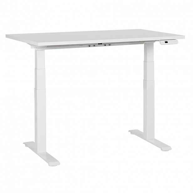 Beliani PSACÍ STŮL bílý 120/72 cm elektrický výškově nastavitelný Destines