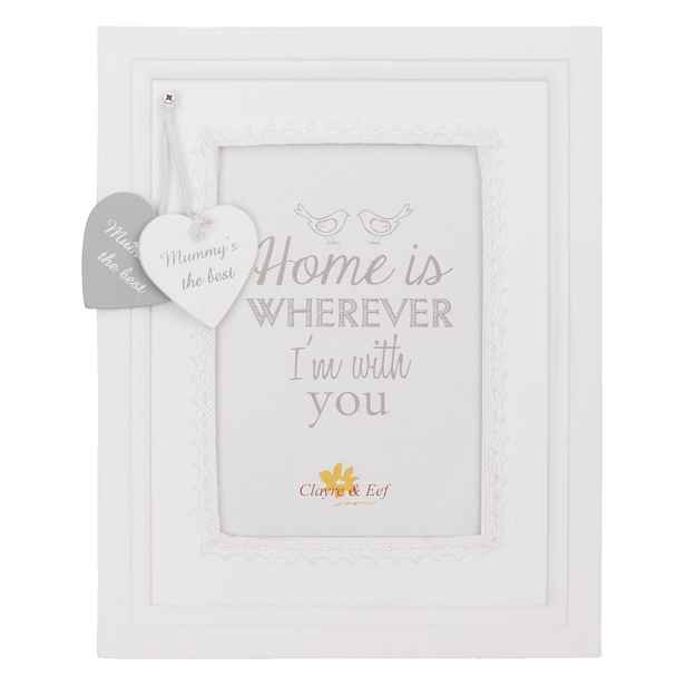 Bílý fotorámeček s věnováním pro maminku - 19*24 cm / 10*15 cm Clayre & Eef