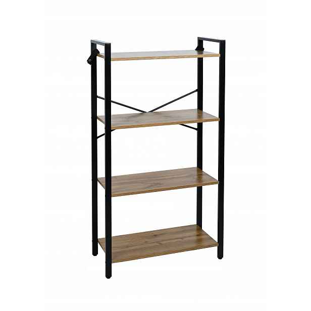 Loftový Regál Industriální Žebřík Do Obývacího Pokoje Dub Přírodní Kov 120x66x30