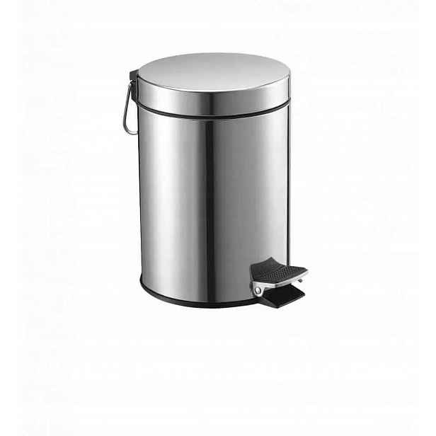 Pedálový košík Stella Standard kulatý 8 l leštěná ocel