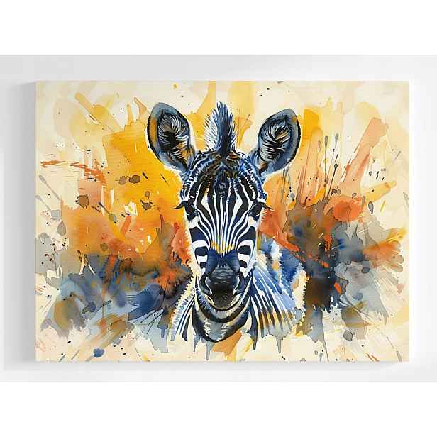 Plakát Grafika Fauna Zebra Portrét Zvíře Barvy 100x75