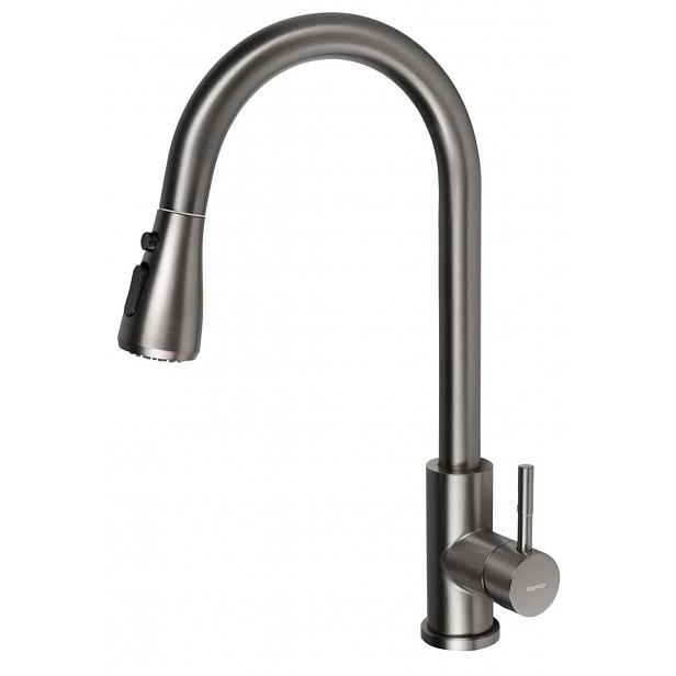 Sapho - Dřezová baterie Mikela, s výsuvnou sprškou, gun metal 1106-30GM