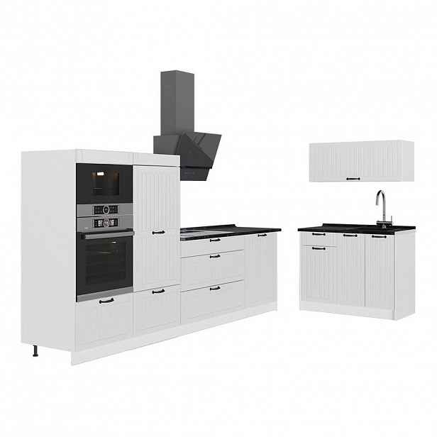 Vicco KUCHYNĚ Fame-Line, Bílý venkovský dům/Bílá, 380 cm, PD Antracit