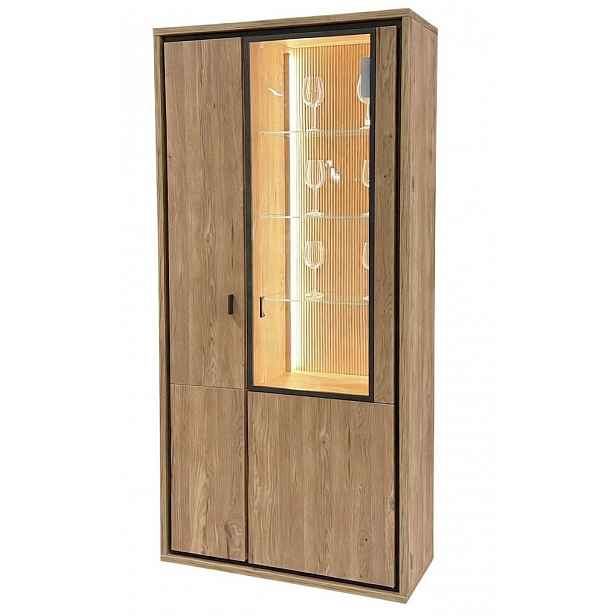 Vysoká vitrína Flores, dub gustavson/antracit, levá