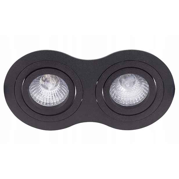 Maxlight Podomítkové svítidlo Očka Černá 2xGU10 50W Pohyblivé Oválné
