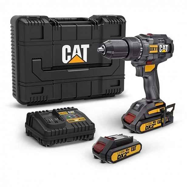 Caterpillar - 18V AKU vrtací šroubovák, 2x aku 2,0 Ah Li-Ion, nabíječka DX11