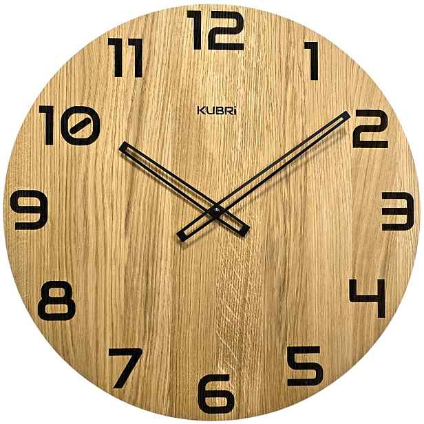 KUBRi 0094 - dubové hodiny české výroby o průměru 44 cm