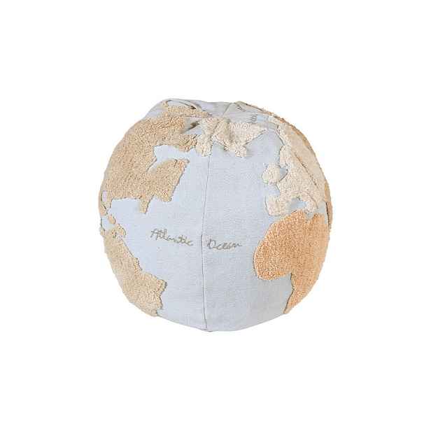 Modrý/béžový dětský sedací vak World Map – Lorena Canals