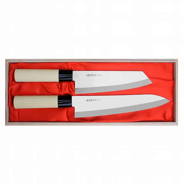 Sada japonských nožů Satake Megumi bunka 17 cm šéf 21 cm