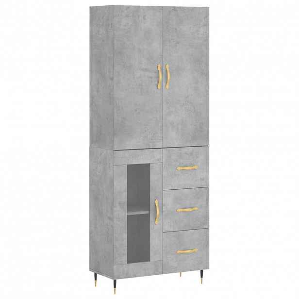 vidaXL Skříň highboard betonově šedá 69,5x34x180 cm kompozitní dřevo