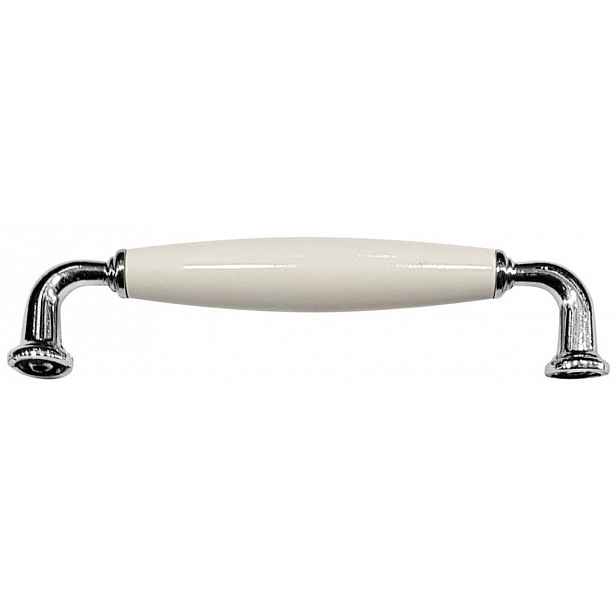 AQUALINE - FAVOLO kovová úchytka, 142/128, chrom/bílá PR2212