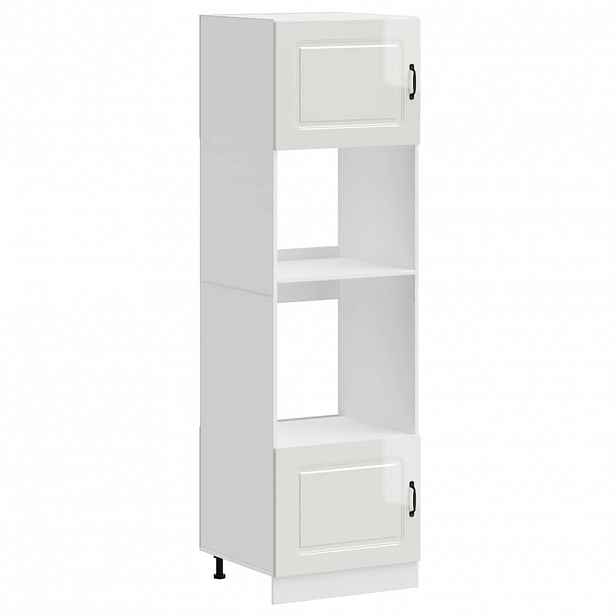 vidaXL Skříňky na troubu 2 ks "Kalmar" lesklé bílé z umělého dřeva