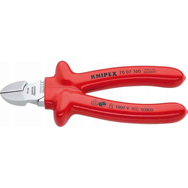 Boční štípací kleště izolované Vde, chromované 180 mm 70 07 180 Knipex