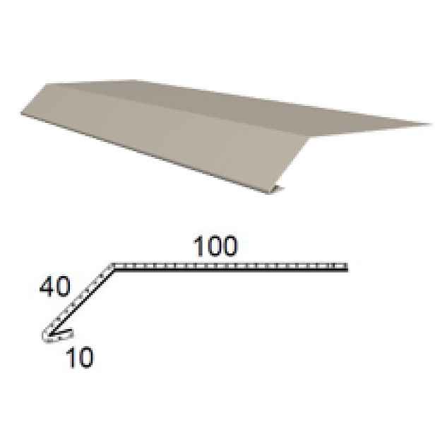 Okapnice poplastovaná Viplanyl světle šedá délka 2,0 m rš. 150 mm