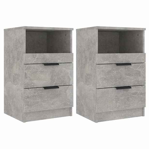 vidaXL Noční stolky 2 ks Betonově šedá Standard Engineered wood