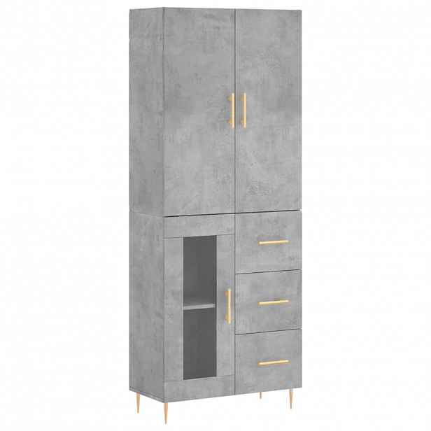 vidaXL Skříň highboard betonově šedá 69,5x34x180 cm kompozitní dřevo
