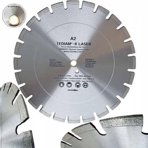 Diamantový Kotouč Na Asfalt, čerstvý Betonu 400x25,4 20 Tediam A2 benzínový