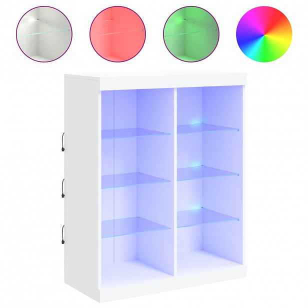 vidaXL Příborník s LED osvětlením bílý 81 x 37 x 100 cm