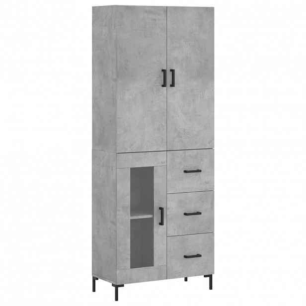 vidaXL Skříň highboard betonově šedá 69,5x34x180 cm kompozitní dřevo