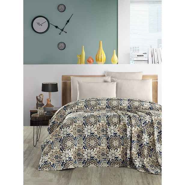 Hnědý bavlněný přehoz 200x230 cm Pique – Mila Home