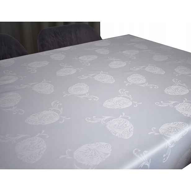Skvrnitý Ubrus Bílý 160x160 CM Písanka Vánoce Velikonoce