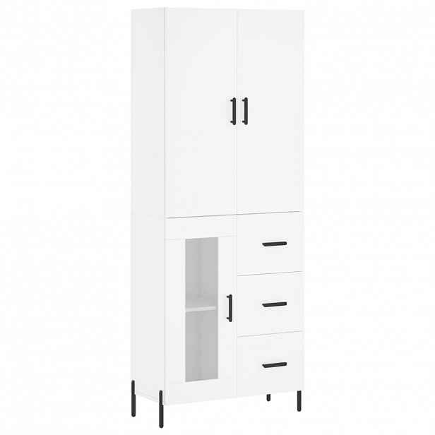 vidaXL Skříň highboard bílá 69,5 x 34 x 180 cm kompozitní dřevo