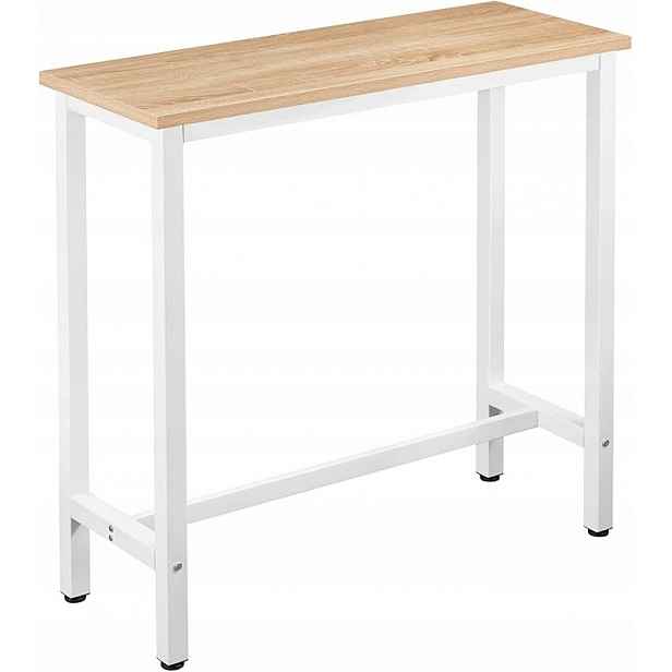 Barový Stůl Woltu 100 × 40 × 100 CM Industriální| Dub Sonoma Bílý Rám
