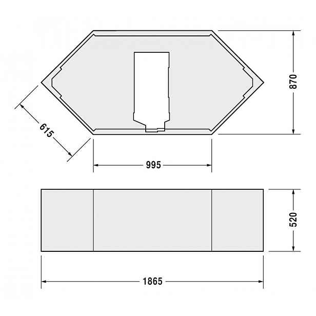 Duravit - Podpora pro vanu D-Code, 1900x900 mm 790477000000000