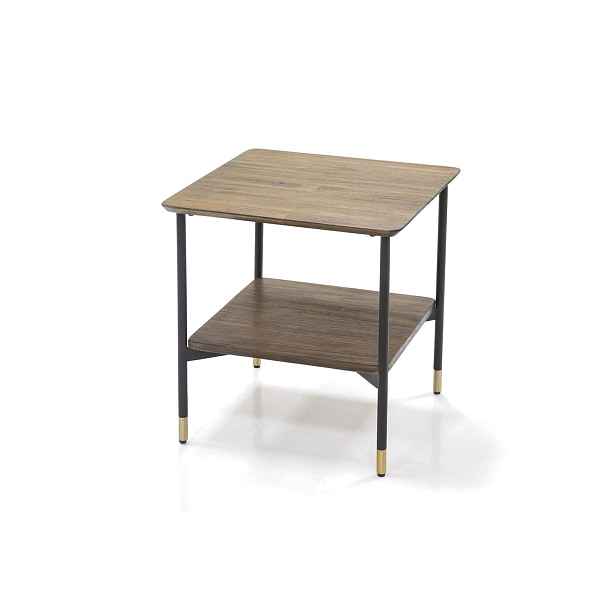 LivinHill Odkládací stolek Maze 50 cm z masivu hnědý/černý