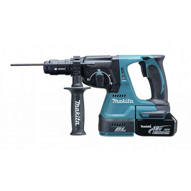 Makita - 18V AKU kombinované kladivo, 2x aku Li-ion LXT 5,0 Ah, nabíječka DHR243RTJ