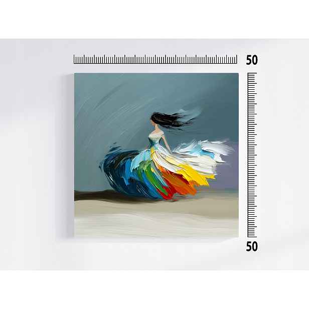 Obraz Na Plátně Obraz Na Plátně Postava Žena Dívka Pohyb Tanec Barva 50x50