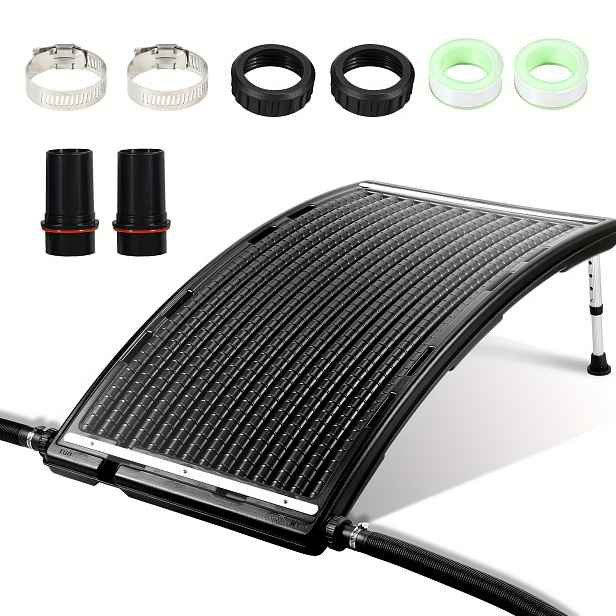 TEMU Sonnewelt Solárně vyhřívaný bazén 113 x 35 cm, průměr připojení solárního kolektoru 32-40 mm, výškově nastavitelný ohřívač bazénu, solárně