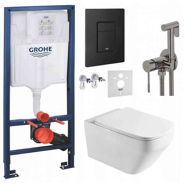 Wc Set Stelaz Grohe Wc Mísa Tornado Tlačítko baterie grafit