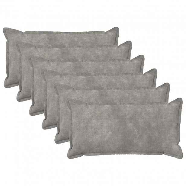 vidaXL Povlak na polštář 6 pcs HOUTEN Světle šedá 40 x 80 cm